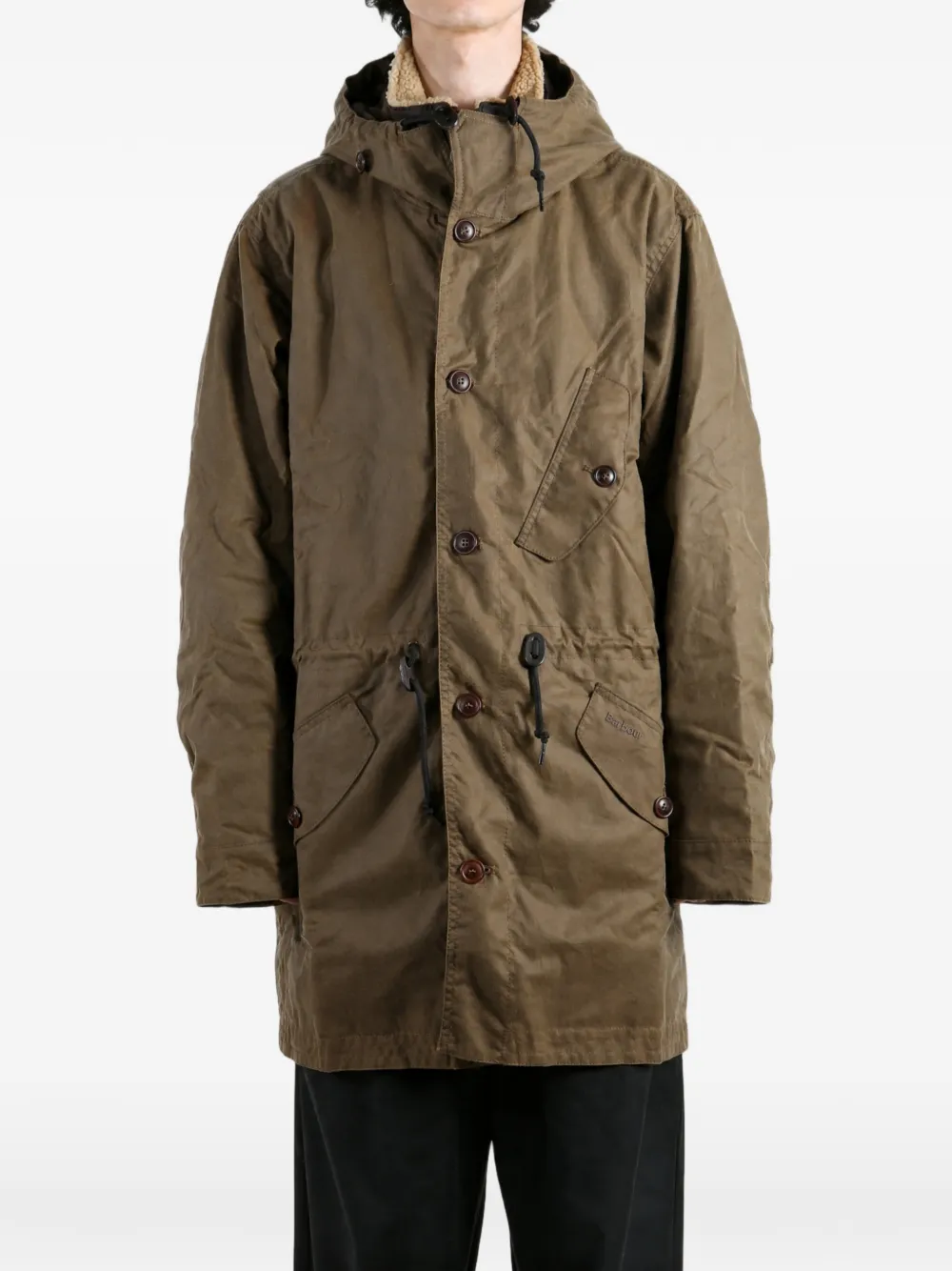 Barbour Ursula jas met capuchon en knoopsluiting Bruin