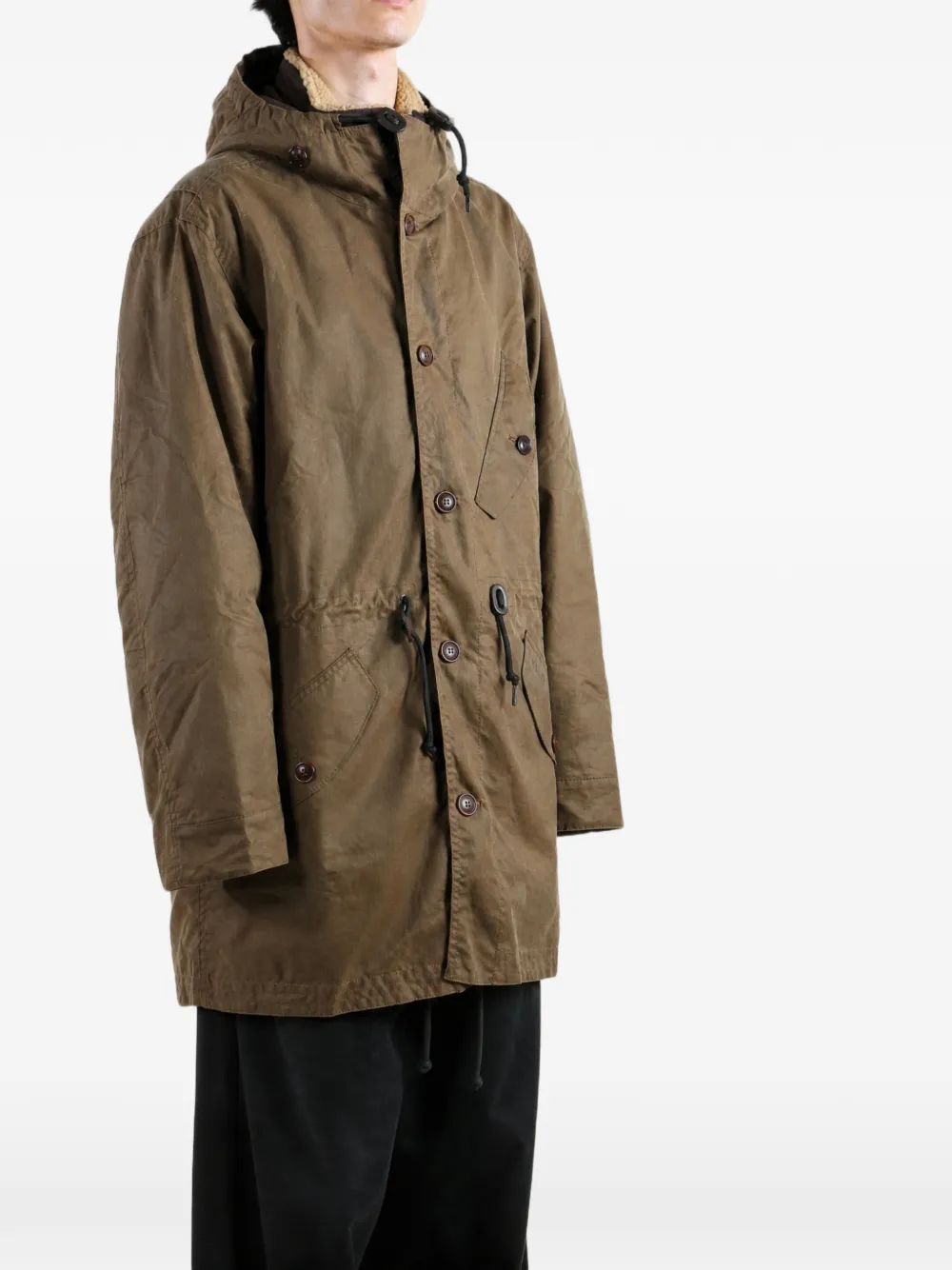 Barbour Ursula jas met capuchon en knoopsluiting Bruin
