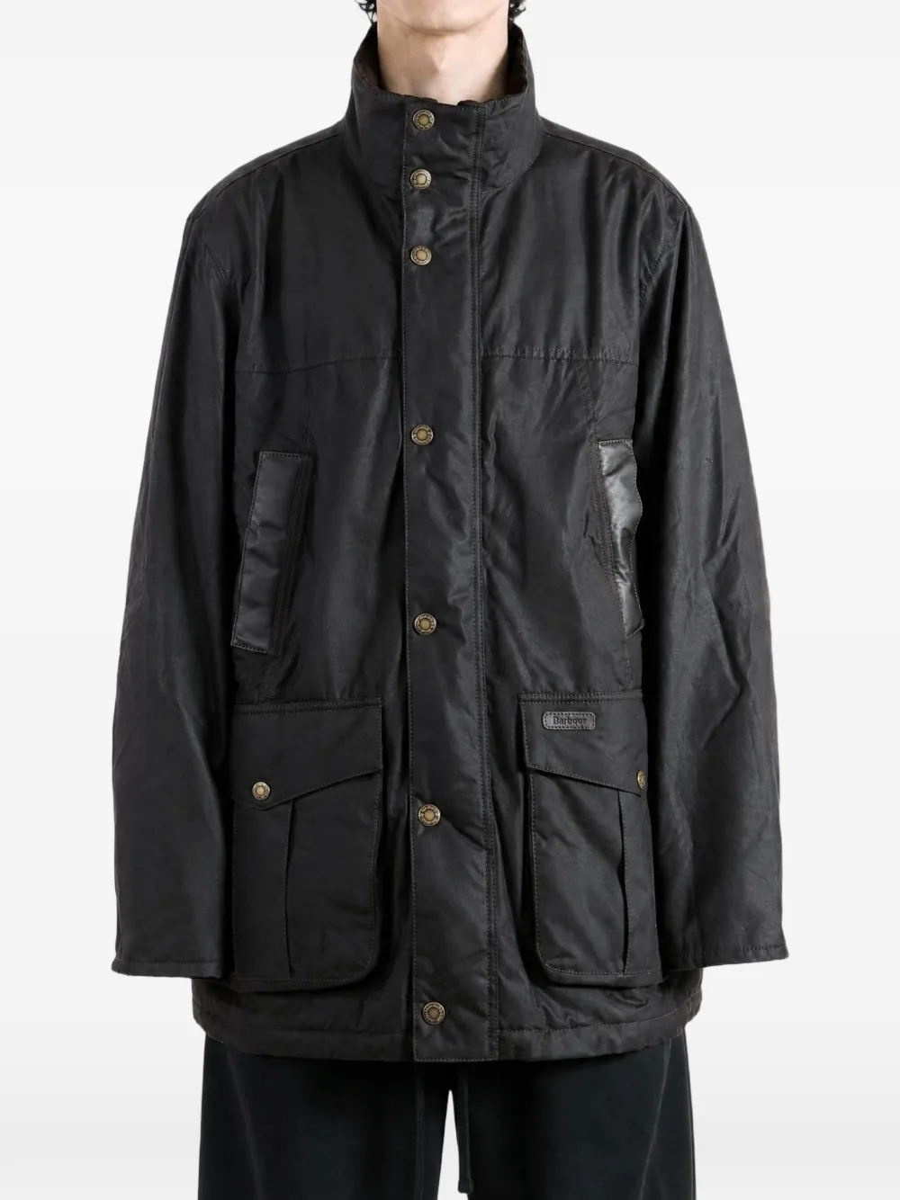 Barbour Sandale jack met meerdere zakken en gewaxte afwerking Bruin