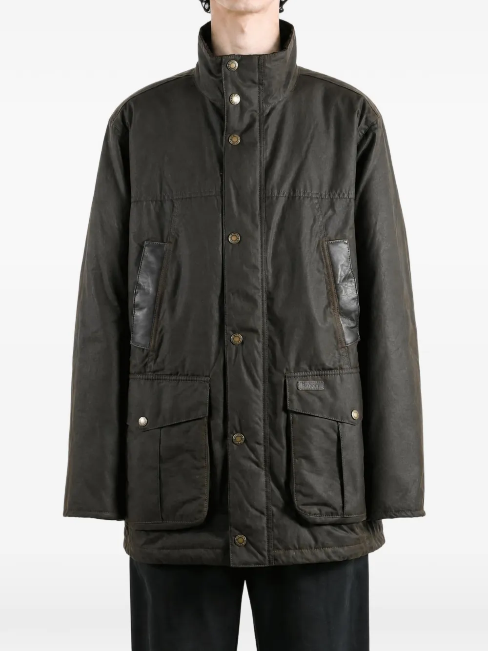 Barbour Sandale gewaxt jack met meerdere zakken Groen