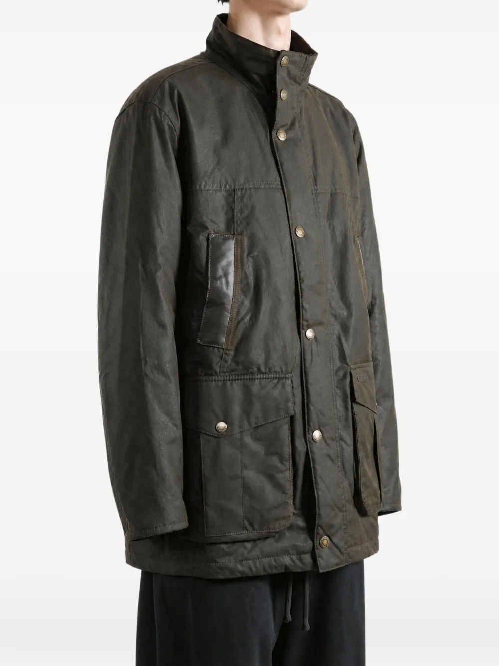 Barbour Sandale gewaxt jack met meerdere zakken Groen
