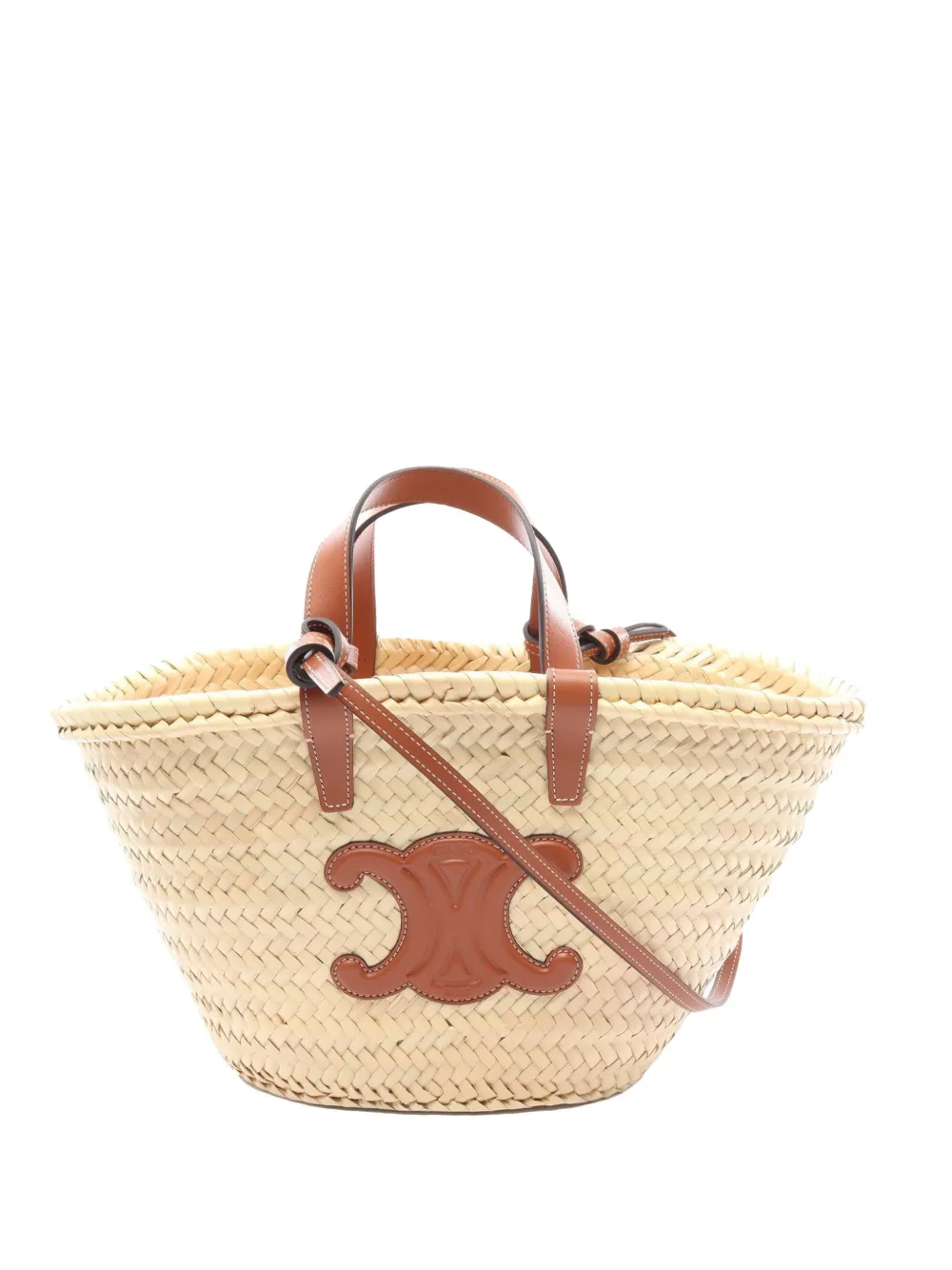 Celine Pre-Owned 2015-2026 Teen Supple Raffia Cuir Triomphe Classic Panier Tote satchel - Toni neutri