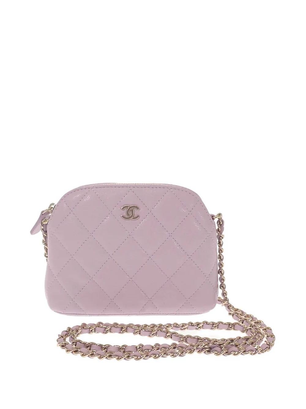 CHANEL Pre-Owned 2021-2026 Quilted Caviar Classic Clutch With Chain crossbody bag - Rosa
