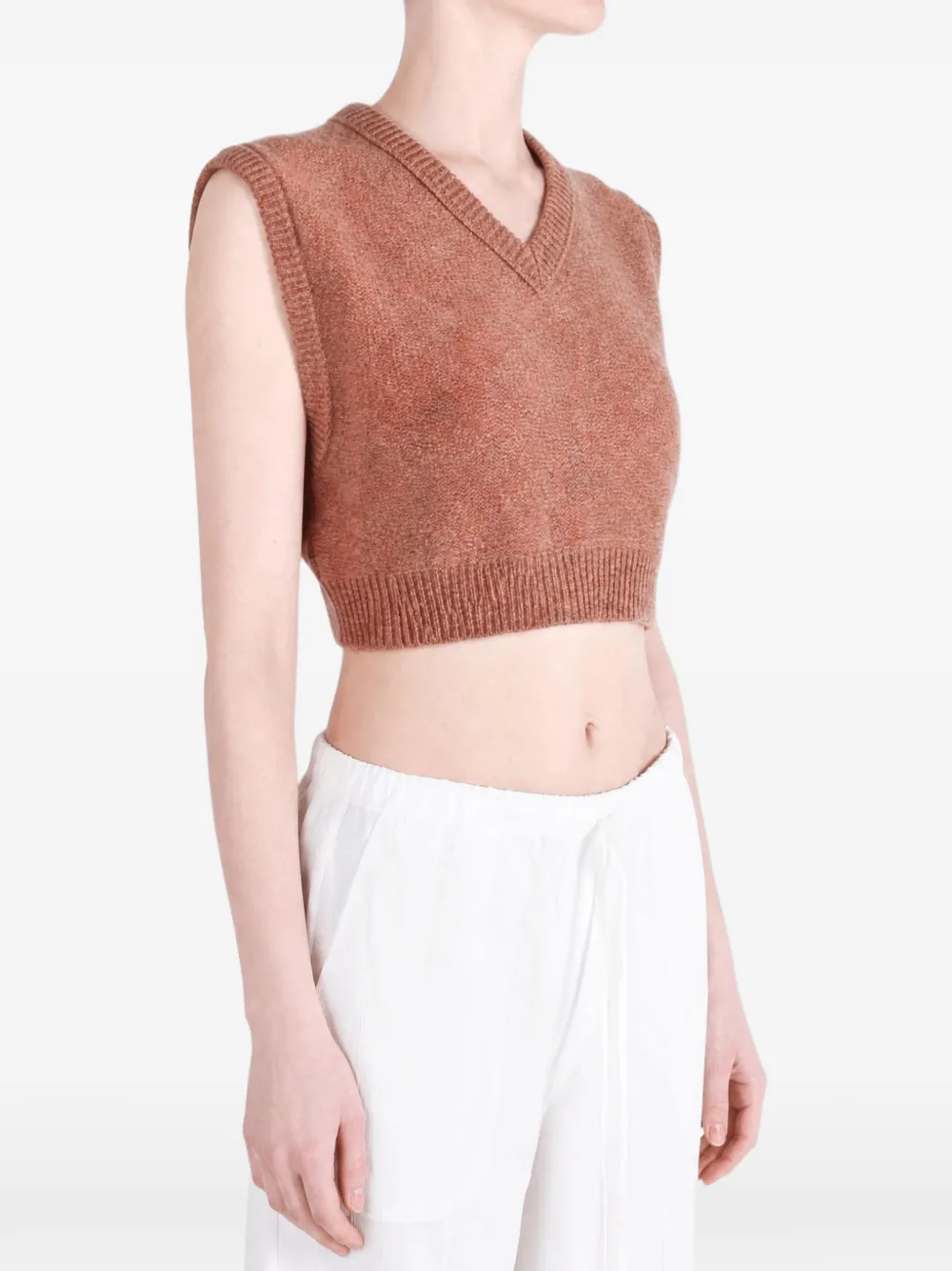 LEMAIRE Cropped spencer met V-hals Oranje