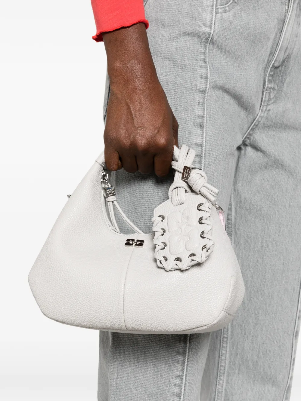 GANNI mini Hobo logo-plaque tote bag