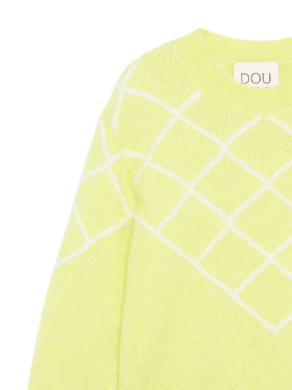 Douuod Kids grid-pattern knit sweater Groen
