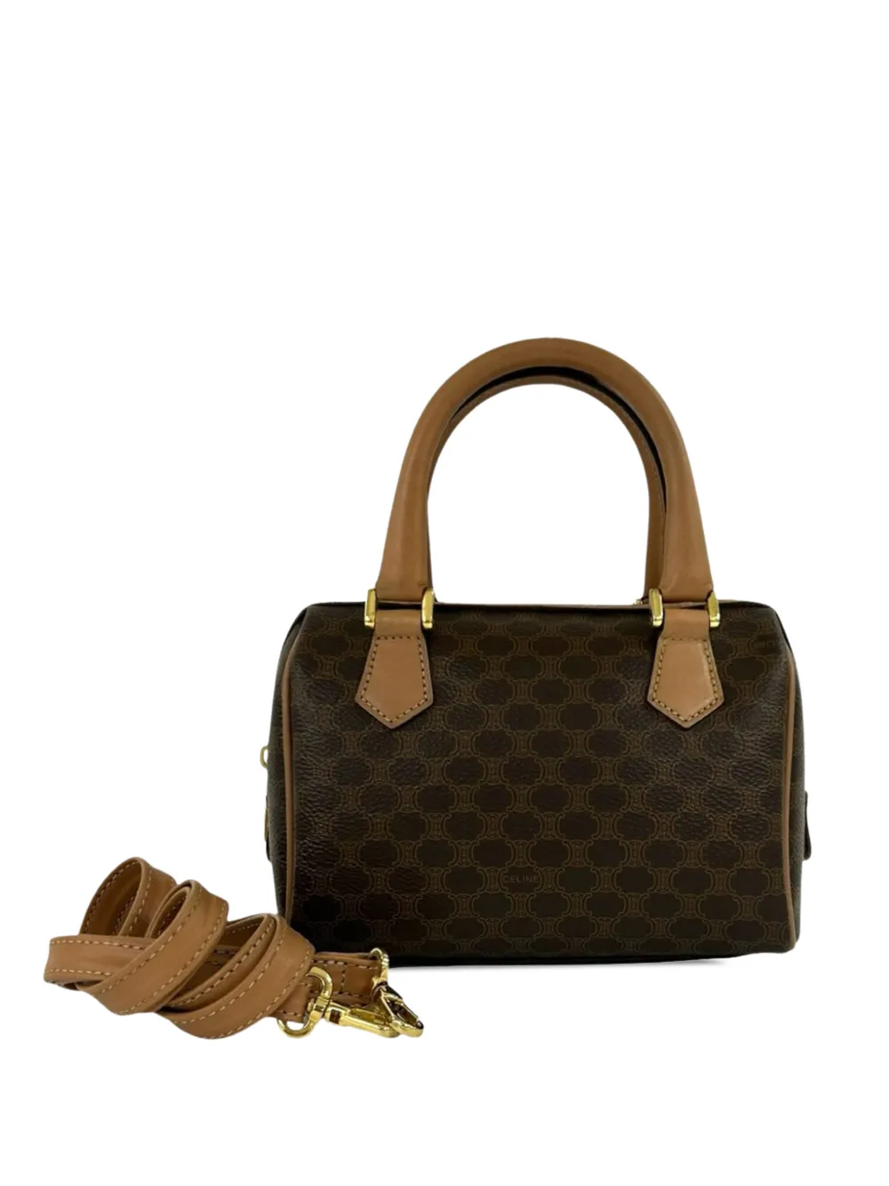 Celine Pre-Owned sac boston Macadam en toile enduite (2014) - Marron Celine Pre-Owned sac boston Macadam en toile enduite (2014) - Marron