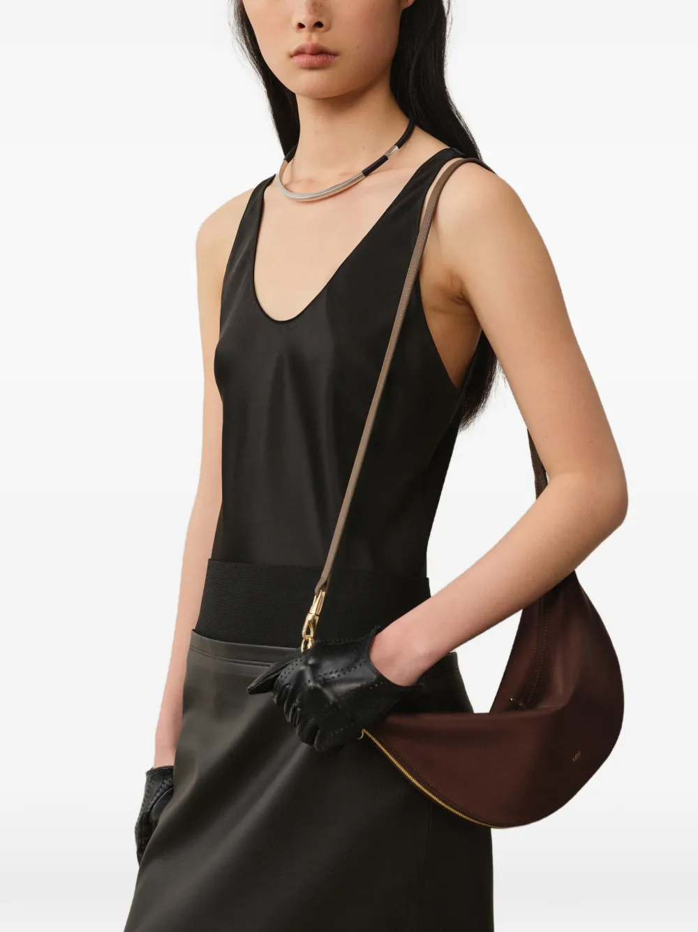 LESS H-Silhouette midi skirt Zwart