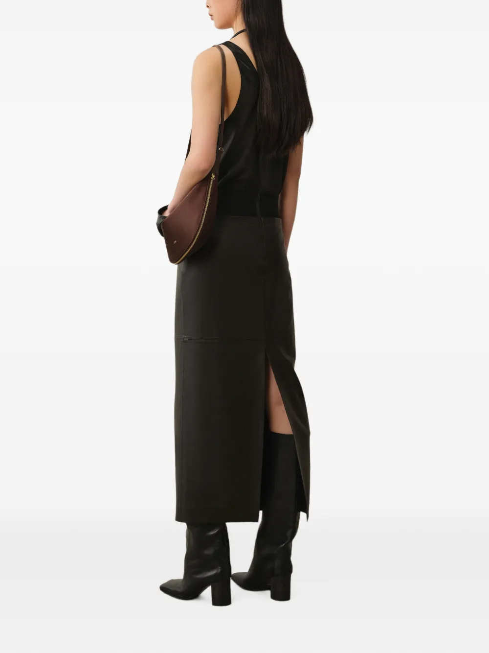 LESS H-Silhouette midi skirt Zwart