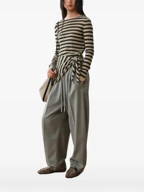 LESS striped tie-waist sweater