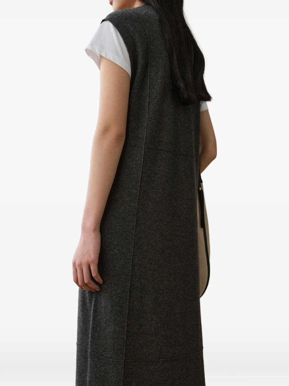 LESS Mouwloze button-up mini-jurk Grijs