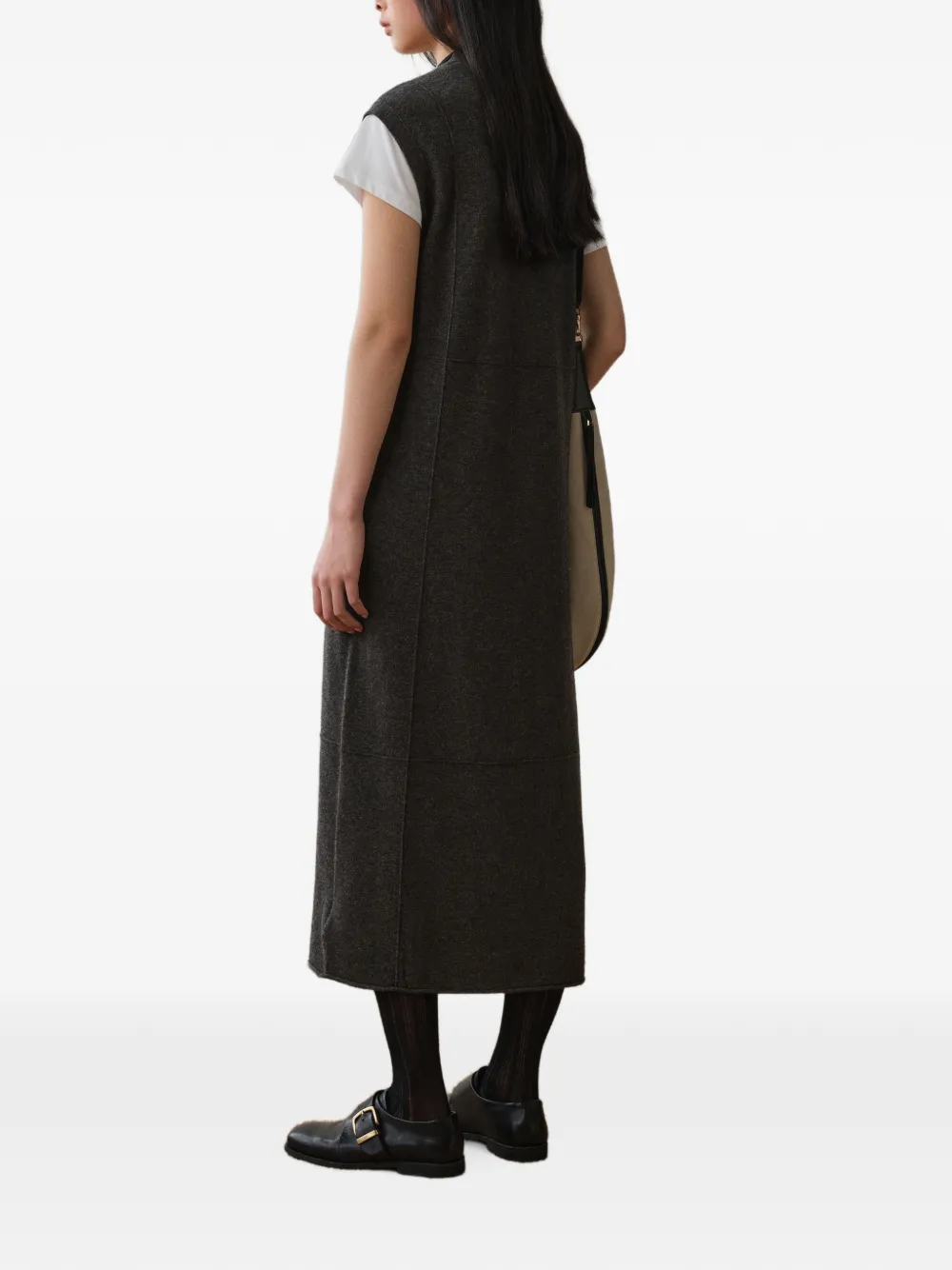 LESS Mouwloze button-up mini-jurk Grijs