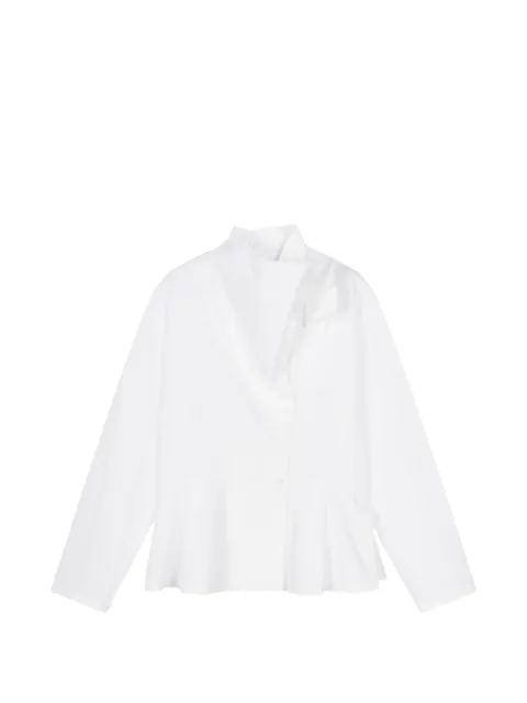 LESS X-Silhouette wrap-collar shirt