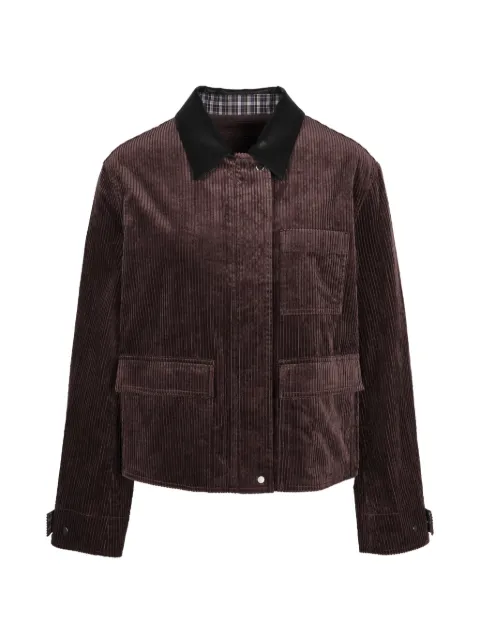 LESS chaqueta de pana con cuello de cuero