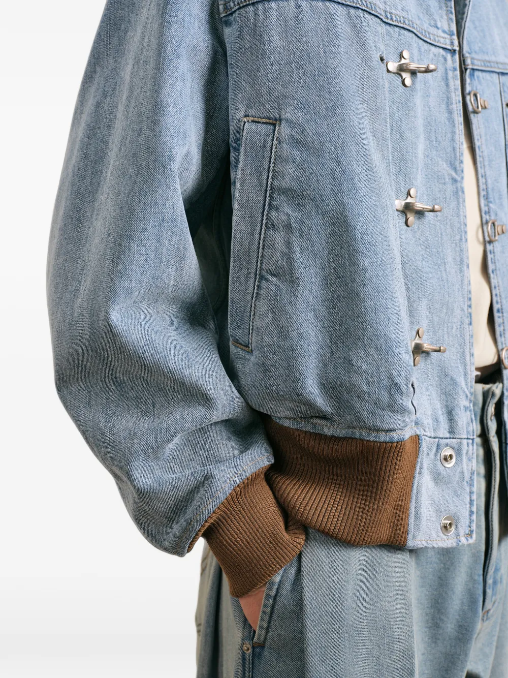CROQUIS Denim jack met karabijnsluiting Blauw