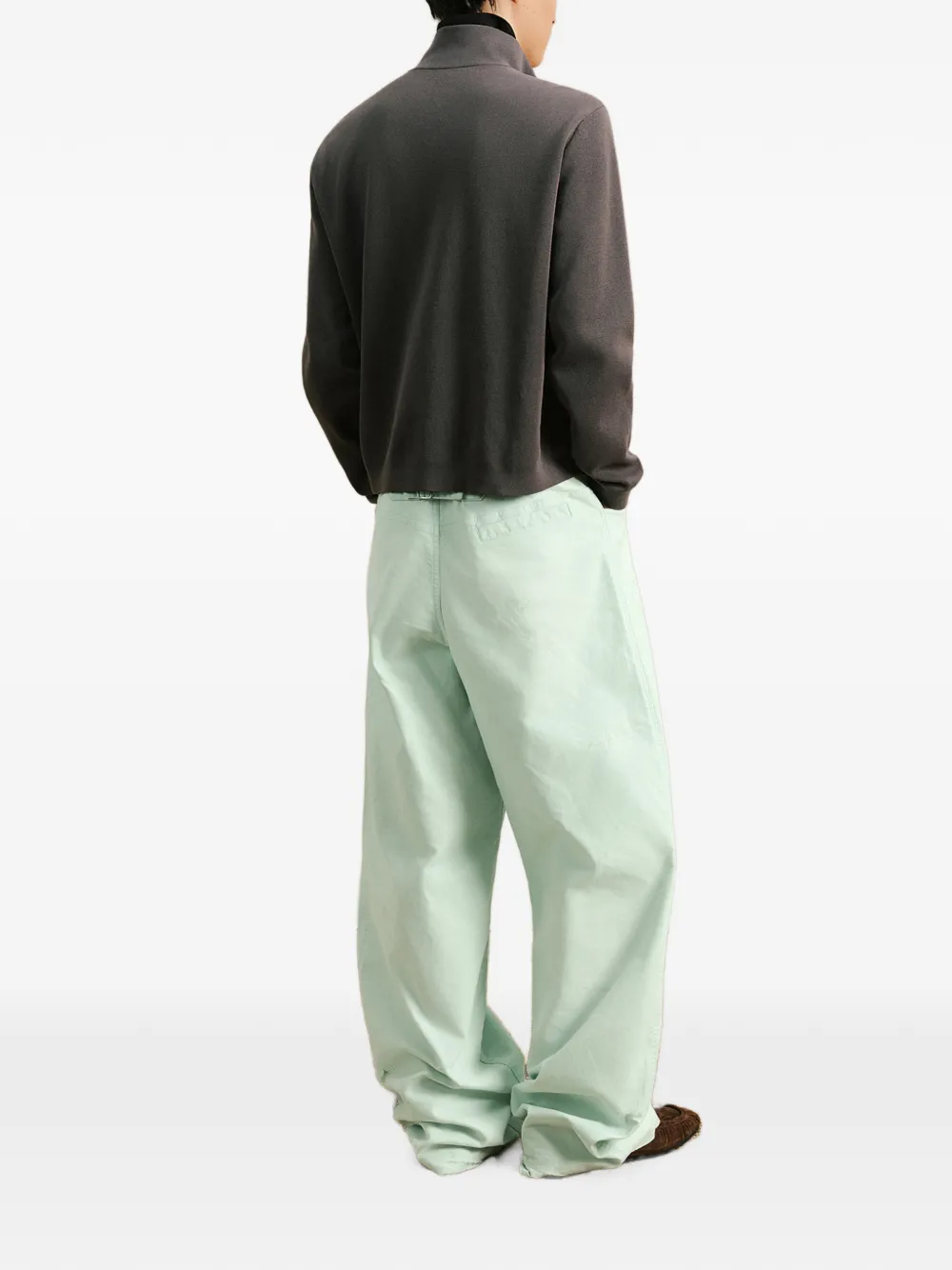 CROQUIS brushed loose-fit jeans Groen