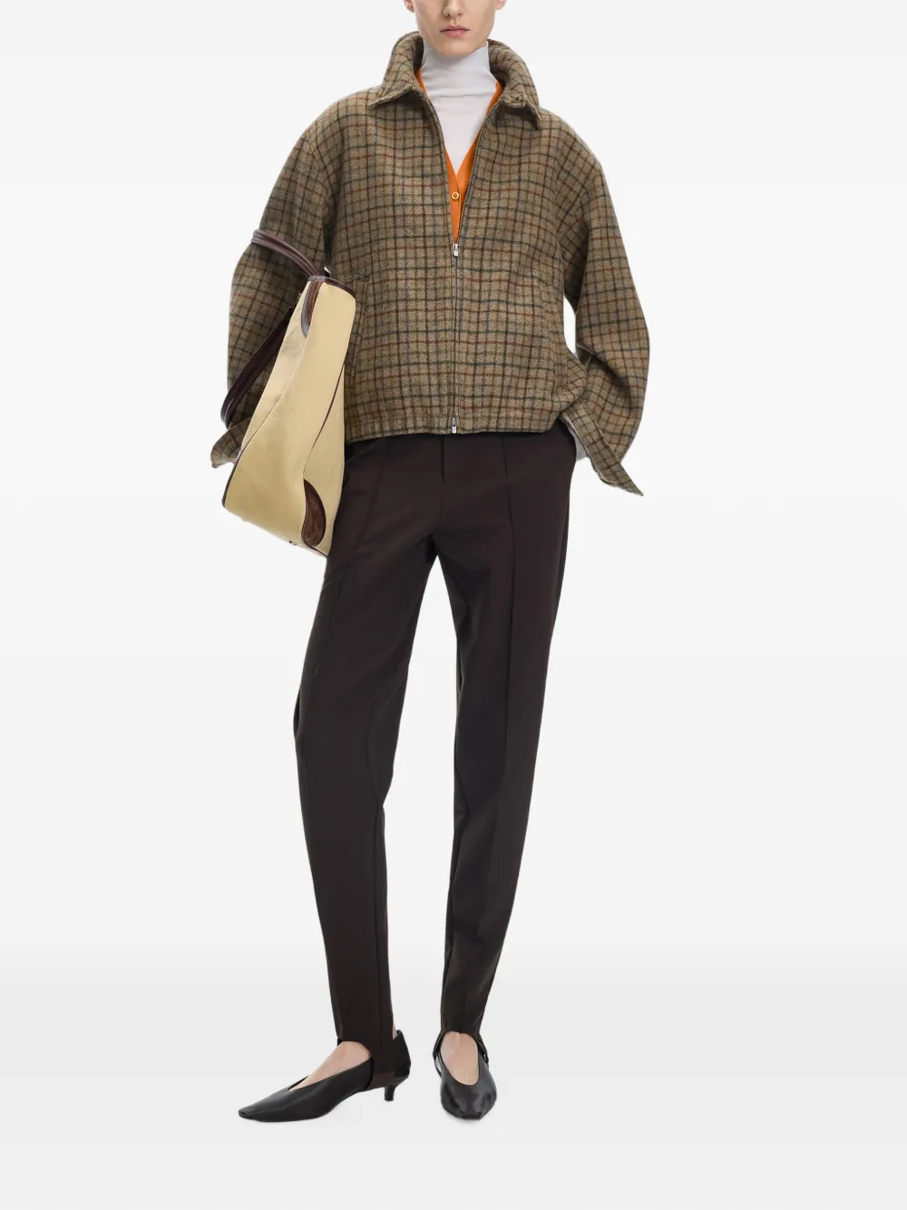 JNBY Geruit wollen jack Beige