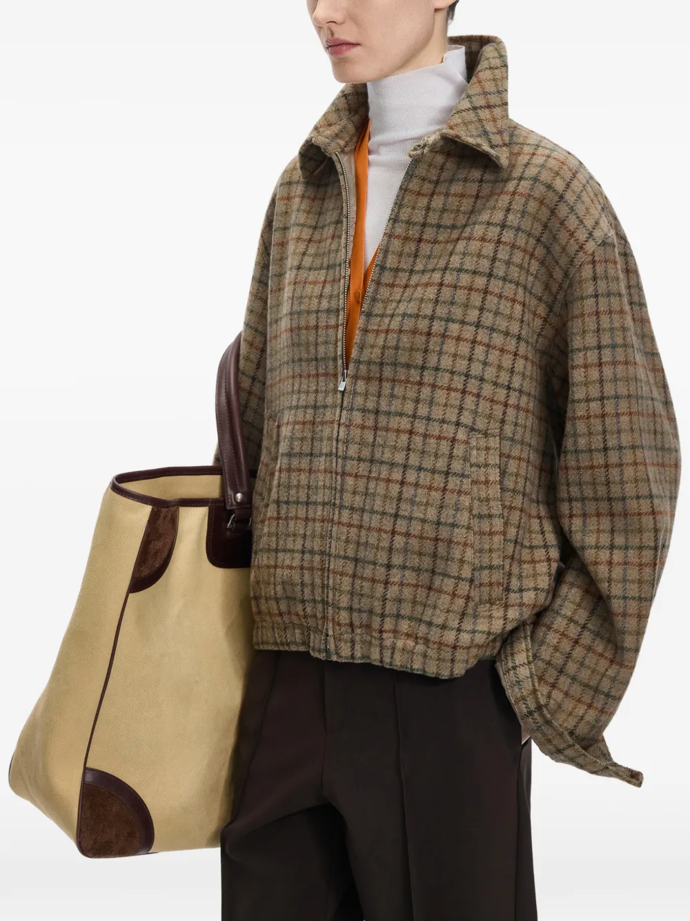 JNBY Geruit wollen jack Beige