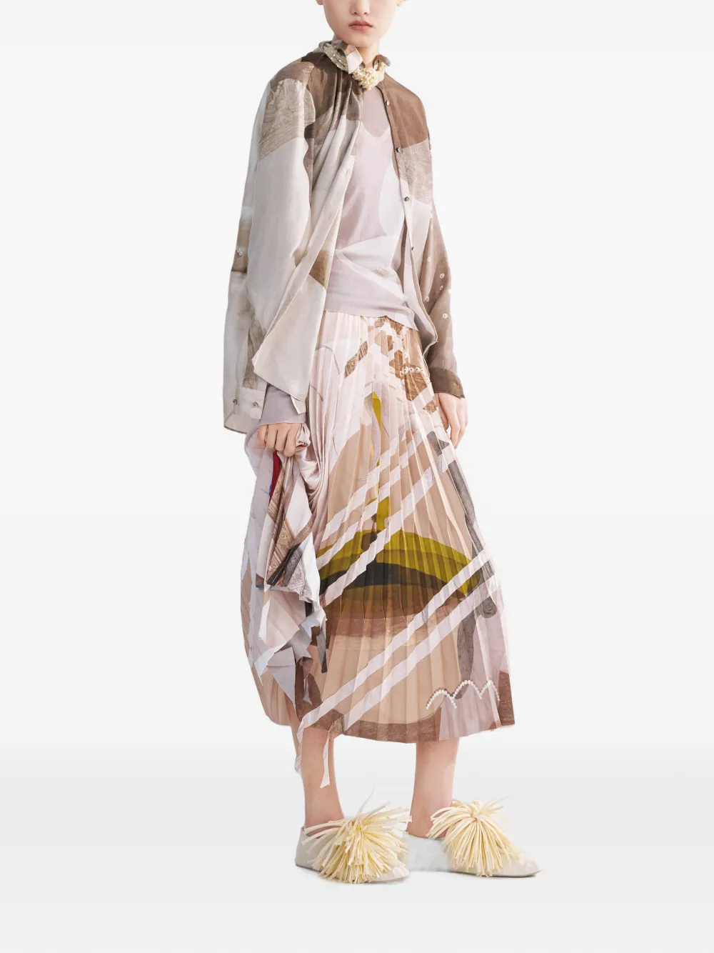 JNBY Blouse met bloemenprint Beige