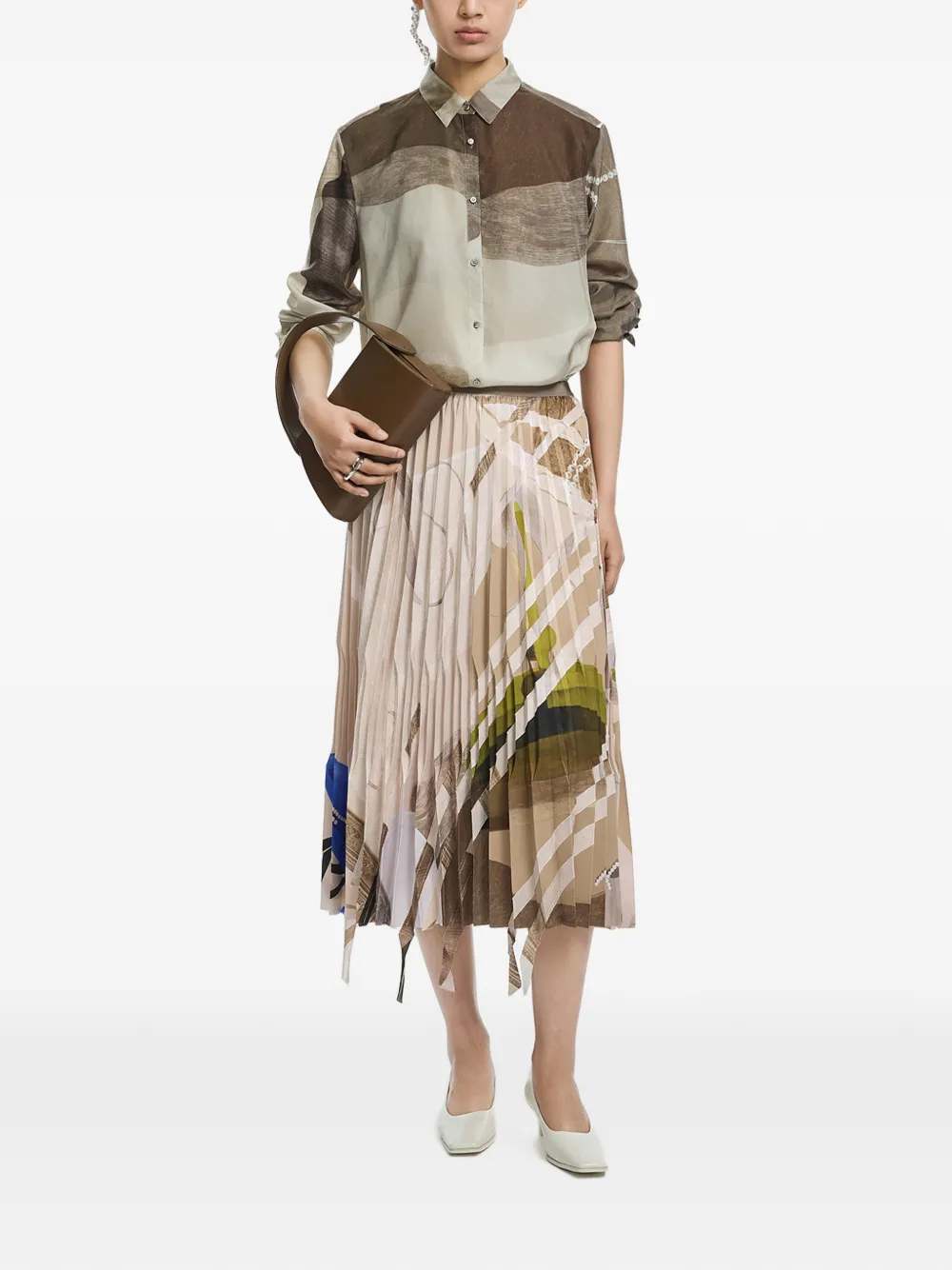 JNBY Blouse met bloemenprint Beige