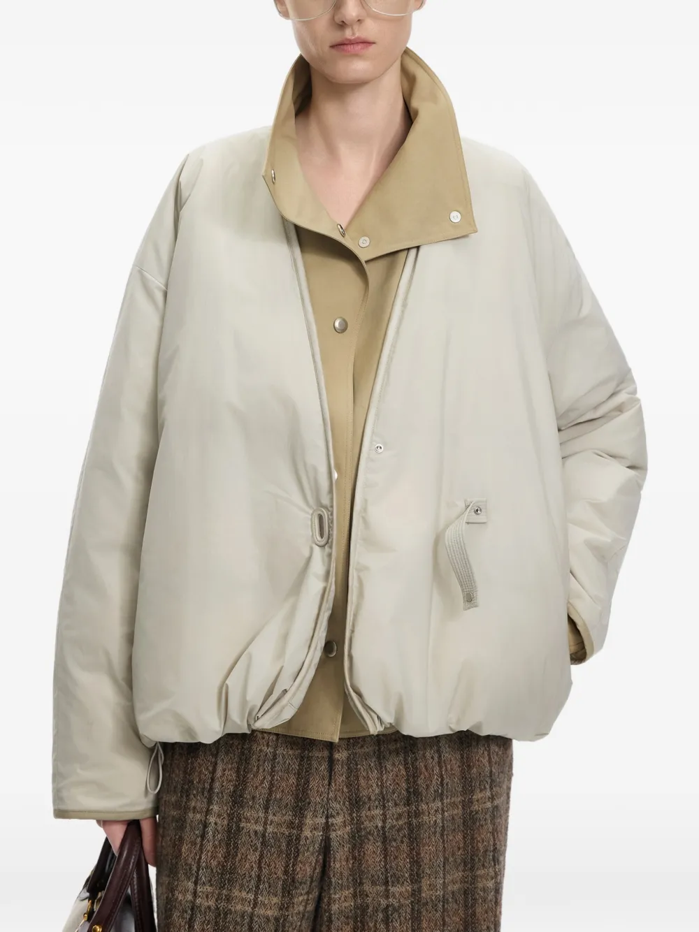 JNBY Donsjack met diagonale sluitingsbies Beige