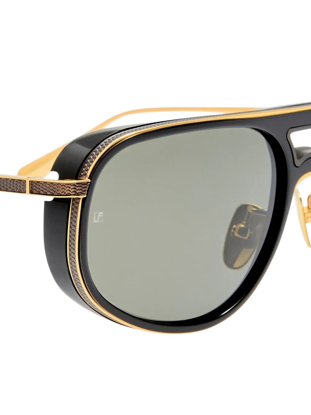 Linda Farrow Calder geometric-frame sunglasses Zwart
