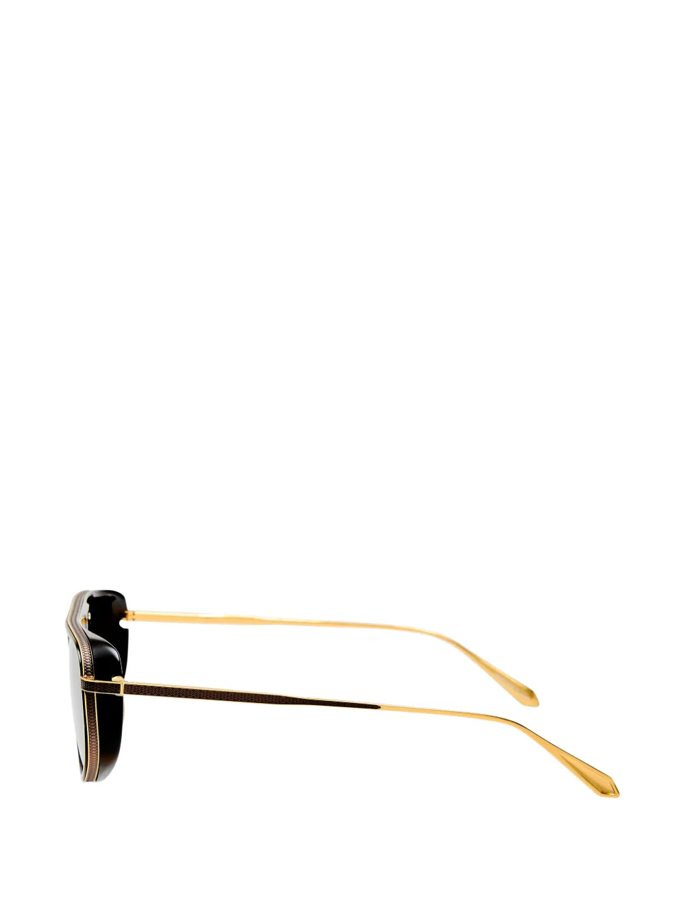 Linda Farrow Calder geometric-frame sunglasses Zwart