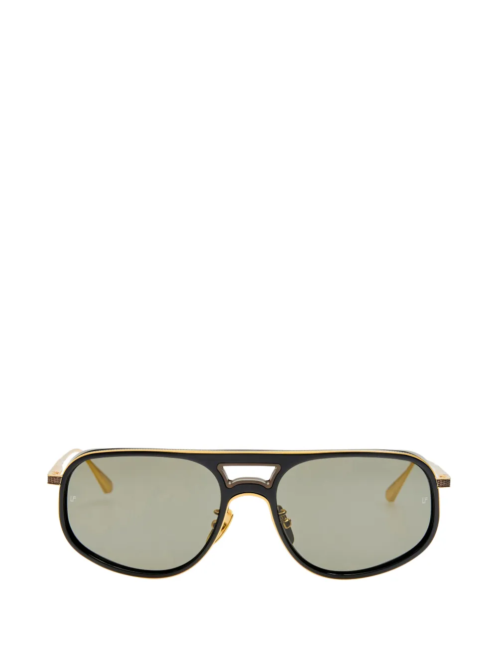 Linda Farrow Calder geometric-frame sunglasses Zwart