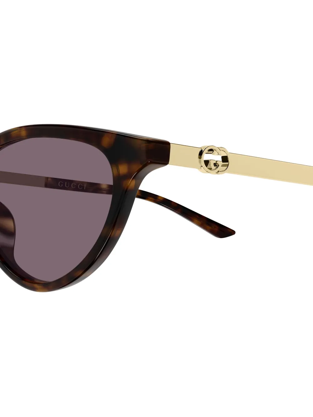 Gucci Eyewear Zonnebril met schildpadschild-design Bruin