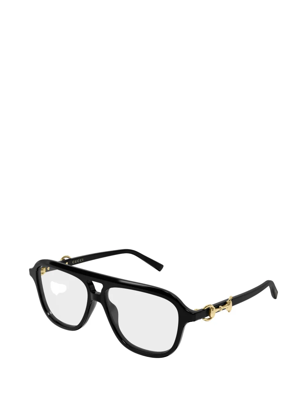 Gucci Eyewear Horsebit bril met piloten montuur Zwart