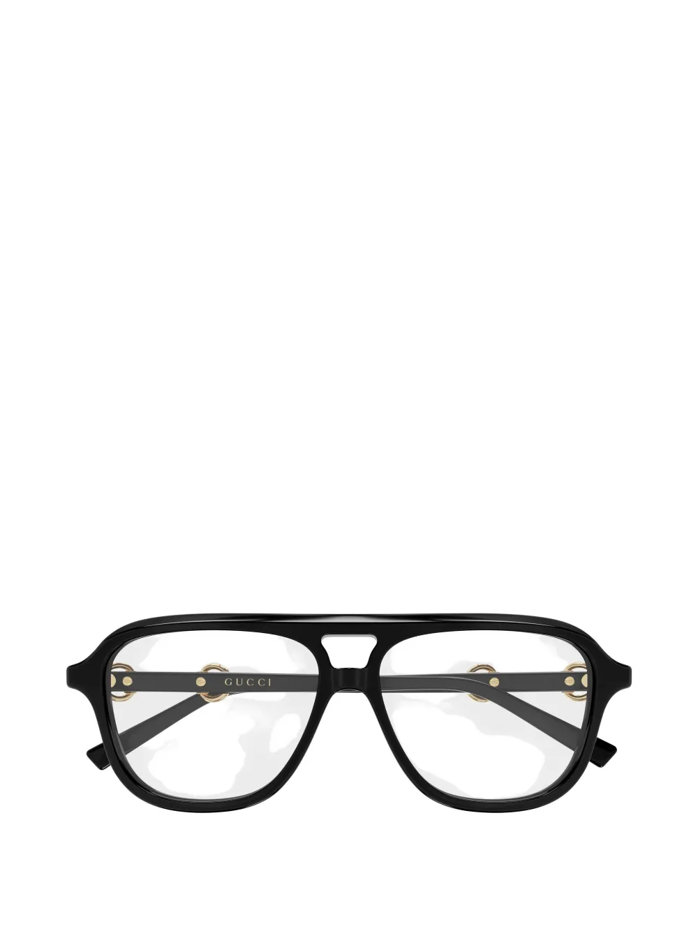 Gucci Eyewear Horsebit pilot-frame glasses - Nero