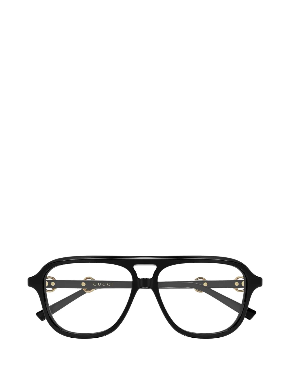 Gucci Eyewear Horsebit pilot-frame glasses - Nero