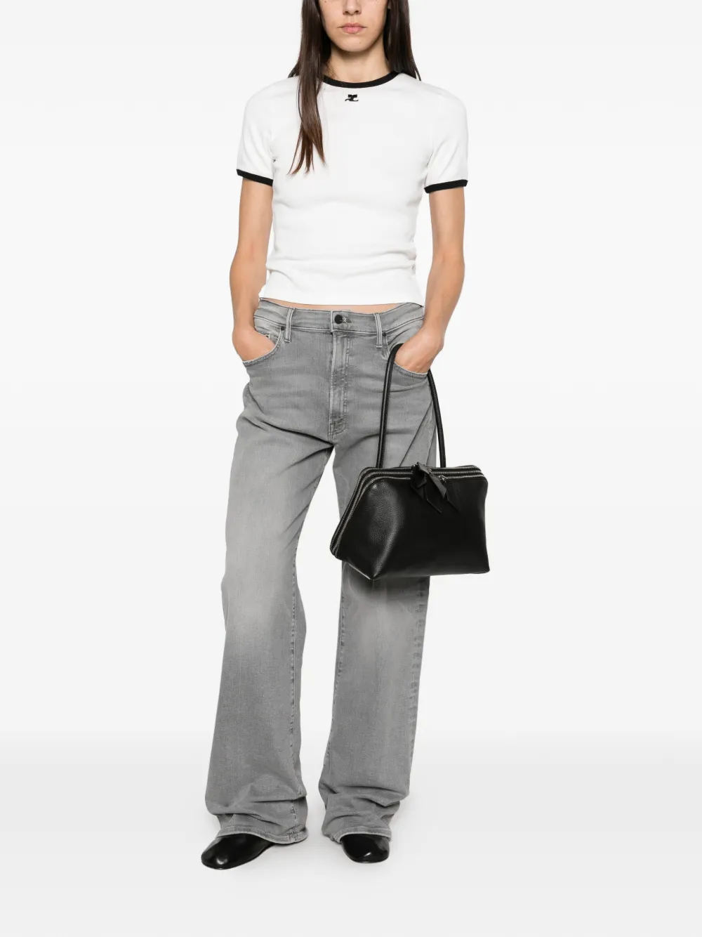 MOTHER faded wide-leg jeans Grijs