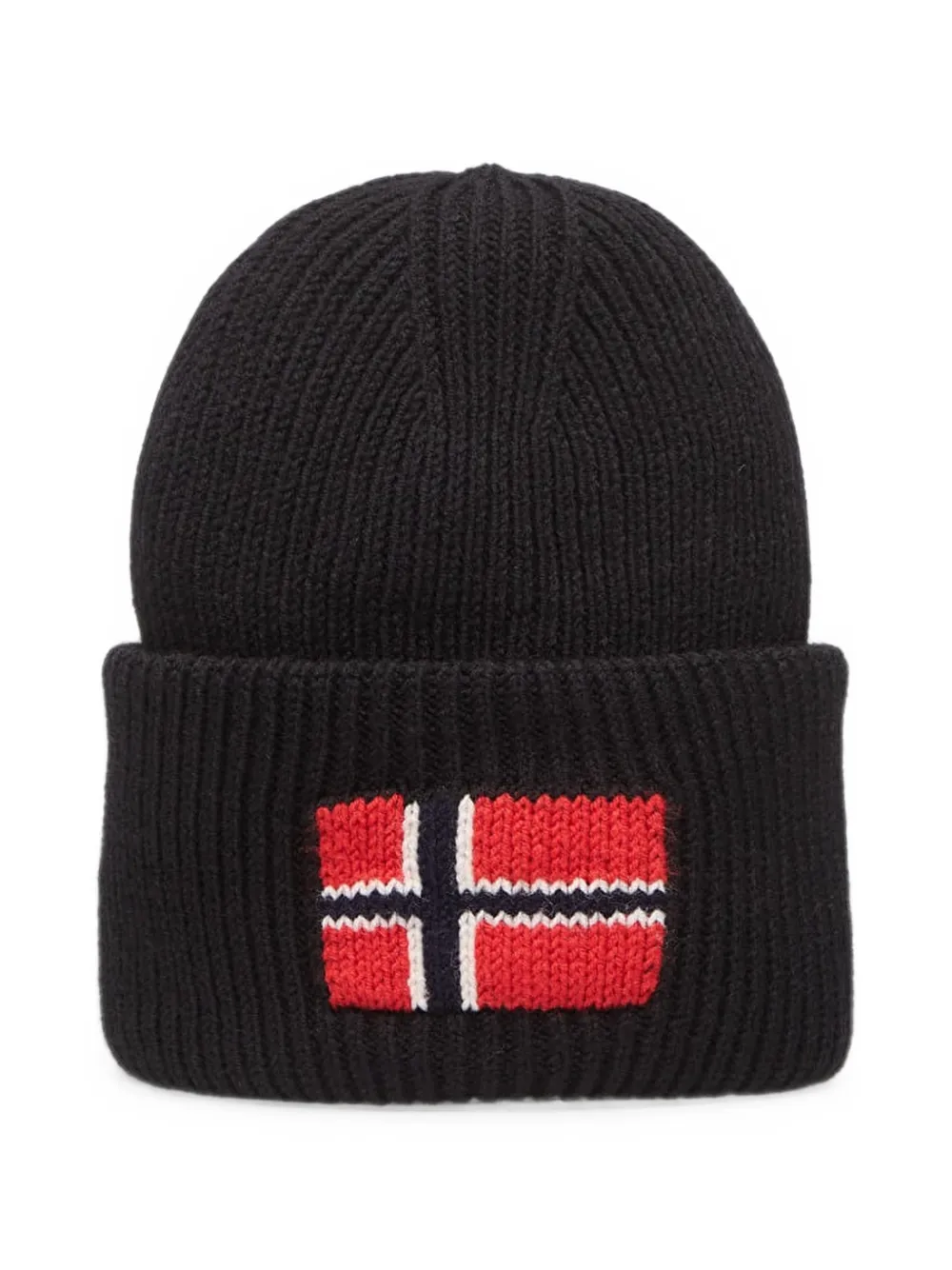 Napapijri Evei ribbed-knit logo-patch beanie hat