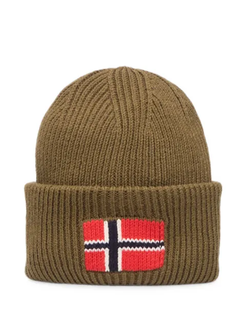Napapijri Evei logo-patch ribbed beanie hat