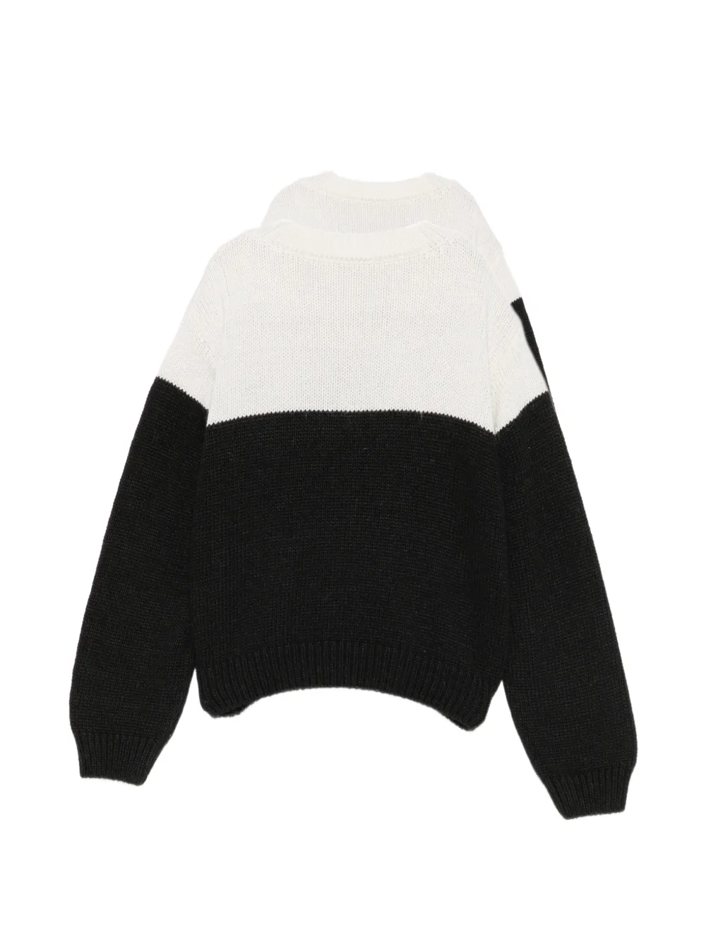Elisabetta Franchi La Mia Bambina Trui met colourblocking en logo-intarsia Zwart