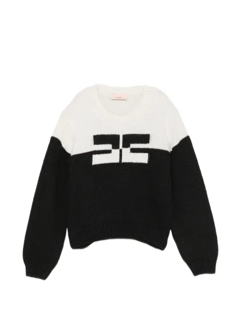 Elisabetta Franchi La Mia Bambina logo-intarsia colour-block sweater