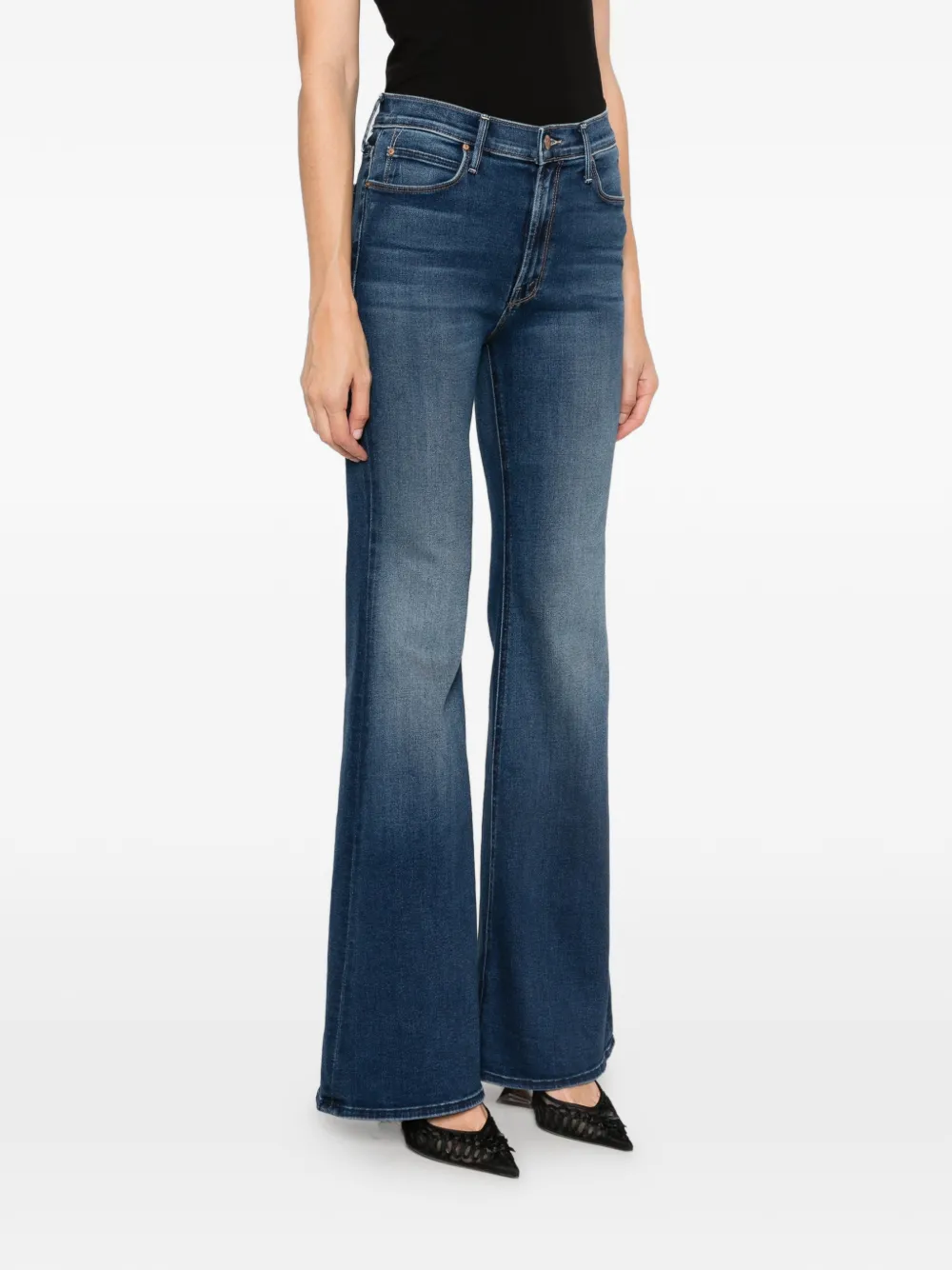 MOTHER The Doozy faded flared jeans Blauw
