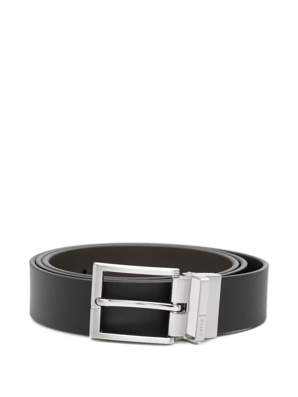 BOSS logo-engraved buckle belt - Nero