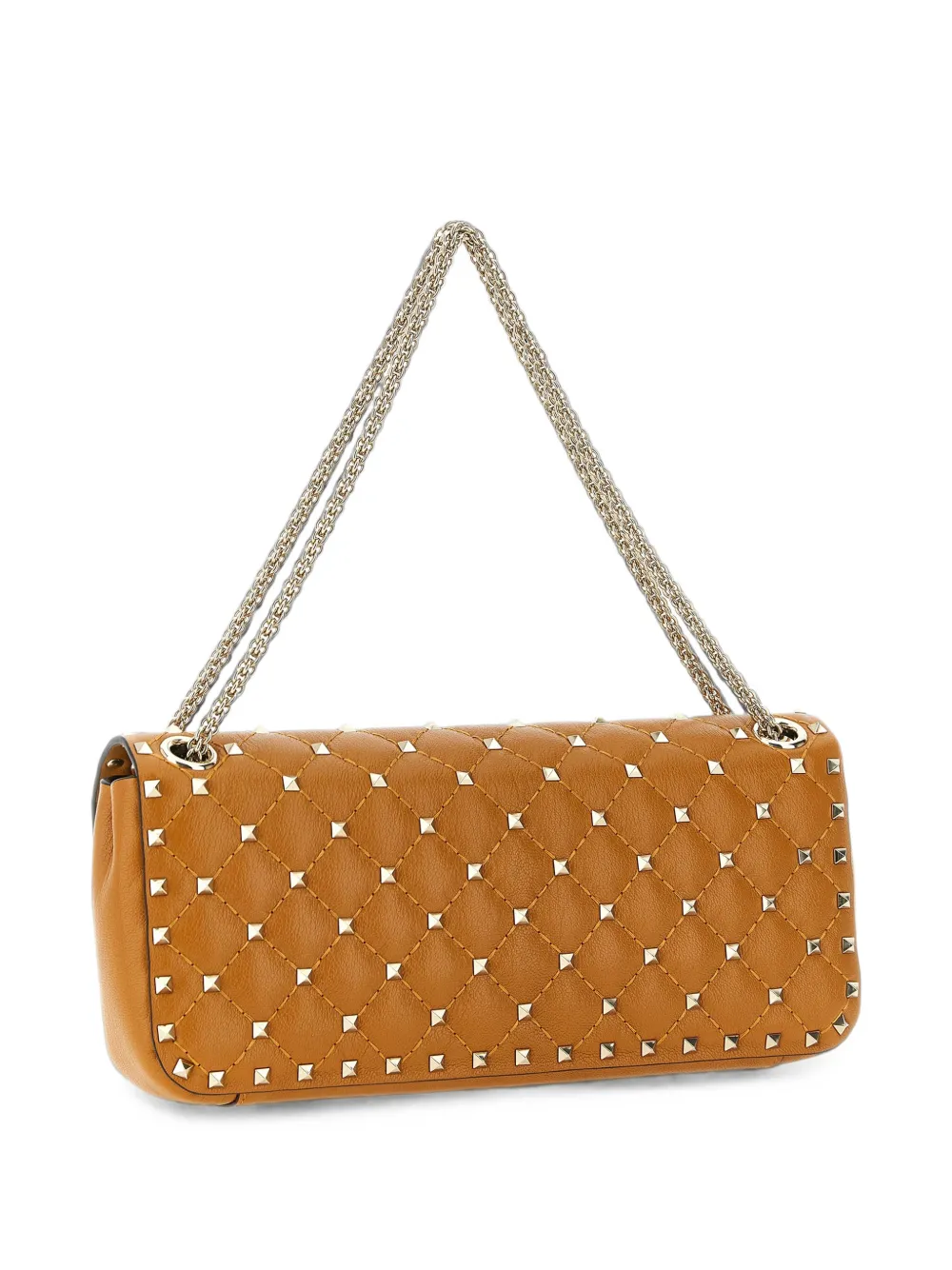 Valentino Garavani Medium Rockstud Spike gewatteerde schoudertas Oranje