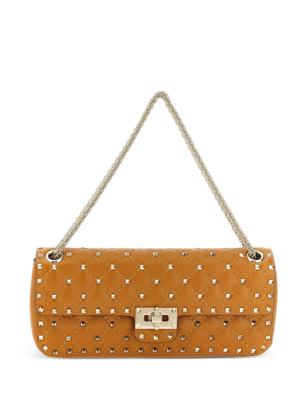 Valentino Garavani medium Rockstud Spike quilted leather shoulder bag - Orange
