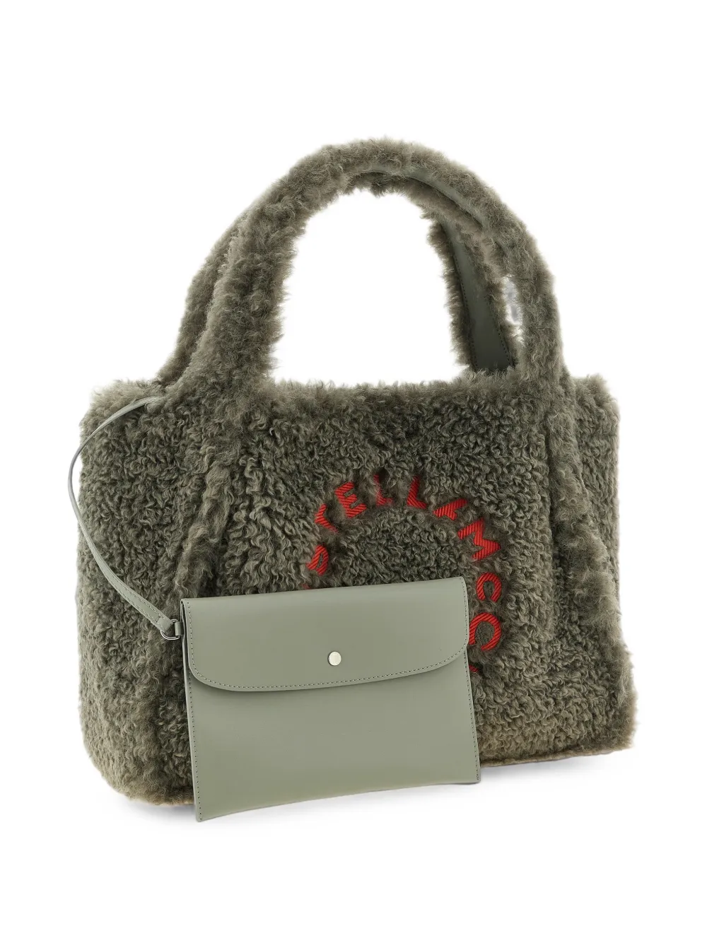 Stella McCartney Shopper met geborduurd logo Groen