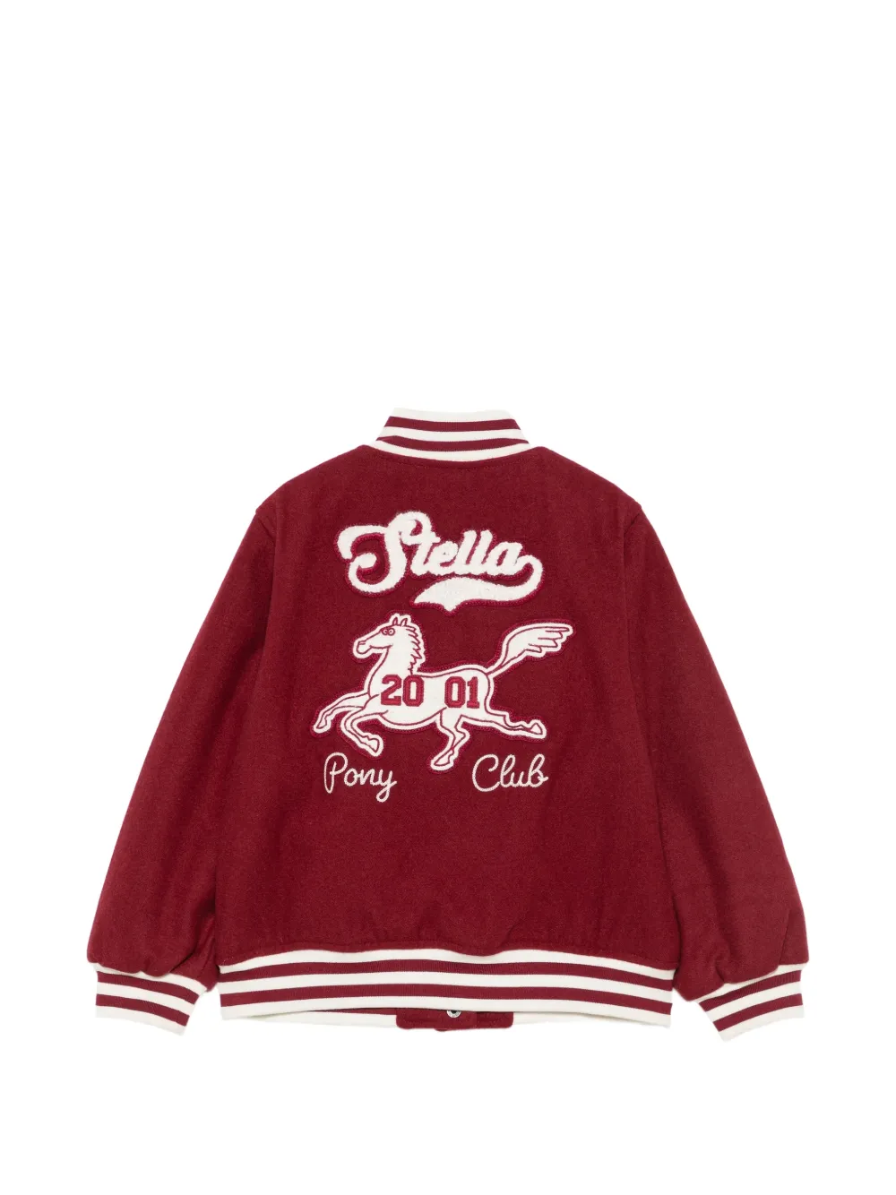 Stella McCartney Kids logo-patch varsity jacket Rood