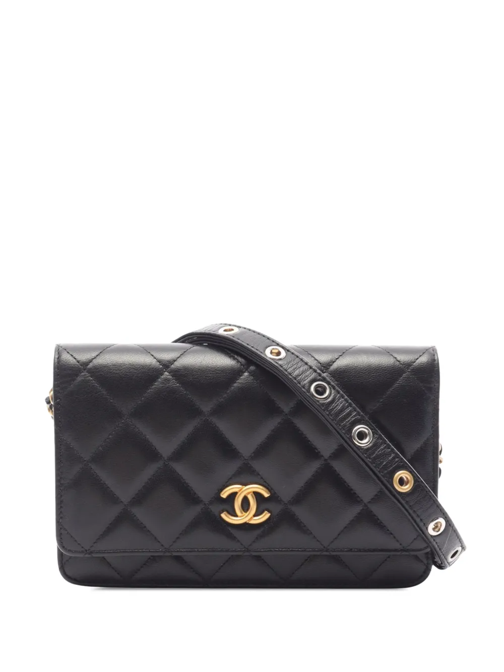 CHANEL Pre-Owned 2021-2026 Quilted Goatskin Punk Essentials Wallet On Chain crossbody bag - Nero