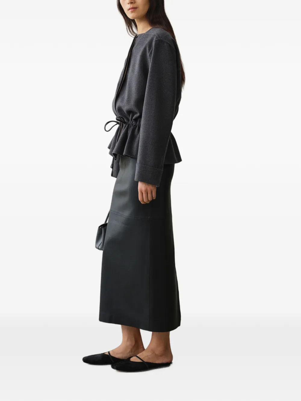 Less Cropped Drawstring Jacket In Gray