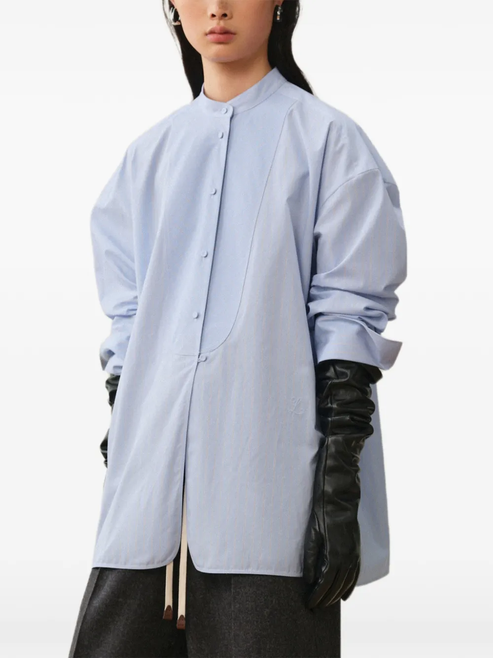 Less Gestreiftes Hemd Im Oversized-look In Blau