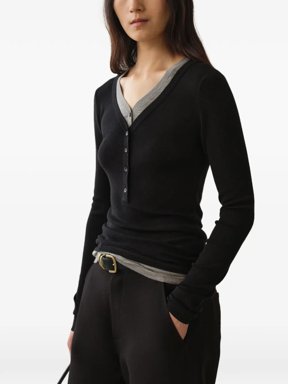 Less Pullover Im Layering-look In Black
