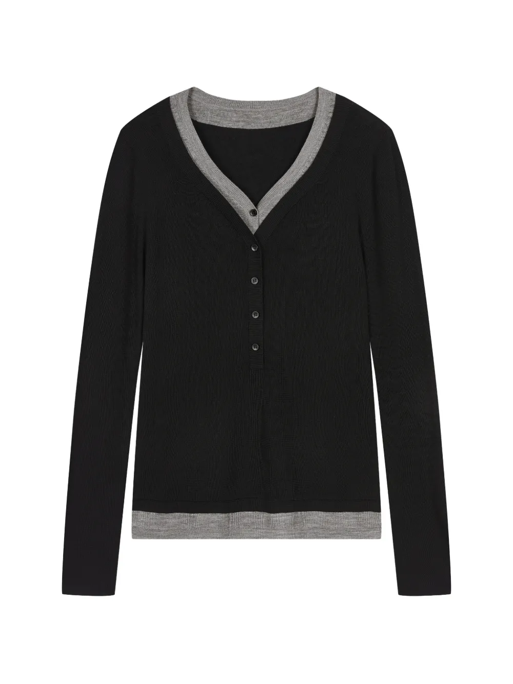 Less Pullover Im Layering-look In Schwarz