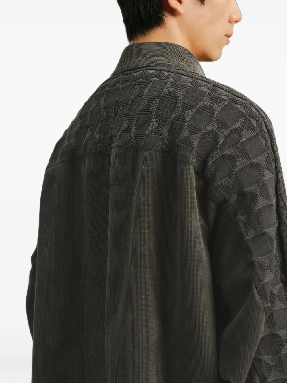 CROQUIS Shirtjack met raglan mouwen en vlakken Grijs
