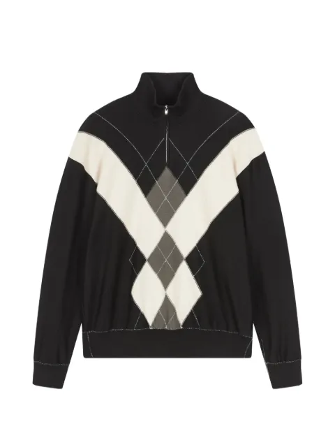 CROQUIS jersey con media cremallera y motivo de rombos en jacquard